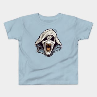 Ghostface inspired monster with white hood Kids T-Shirt